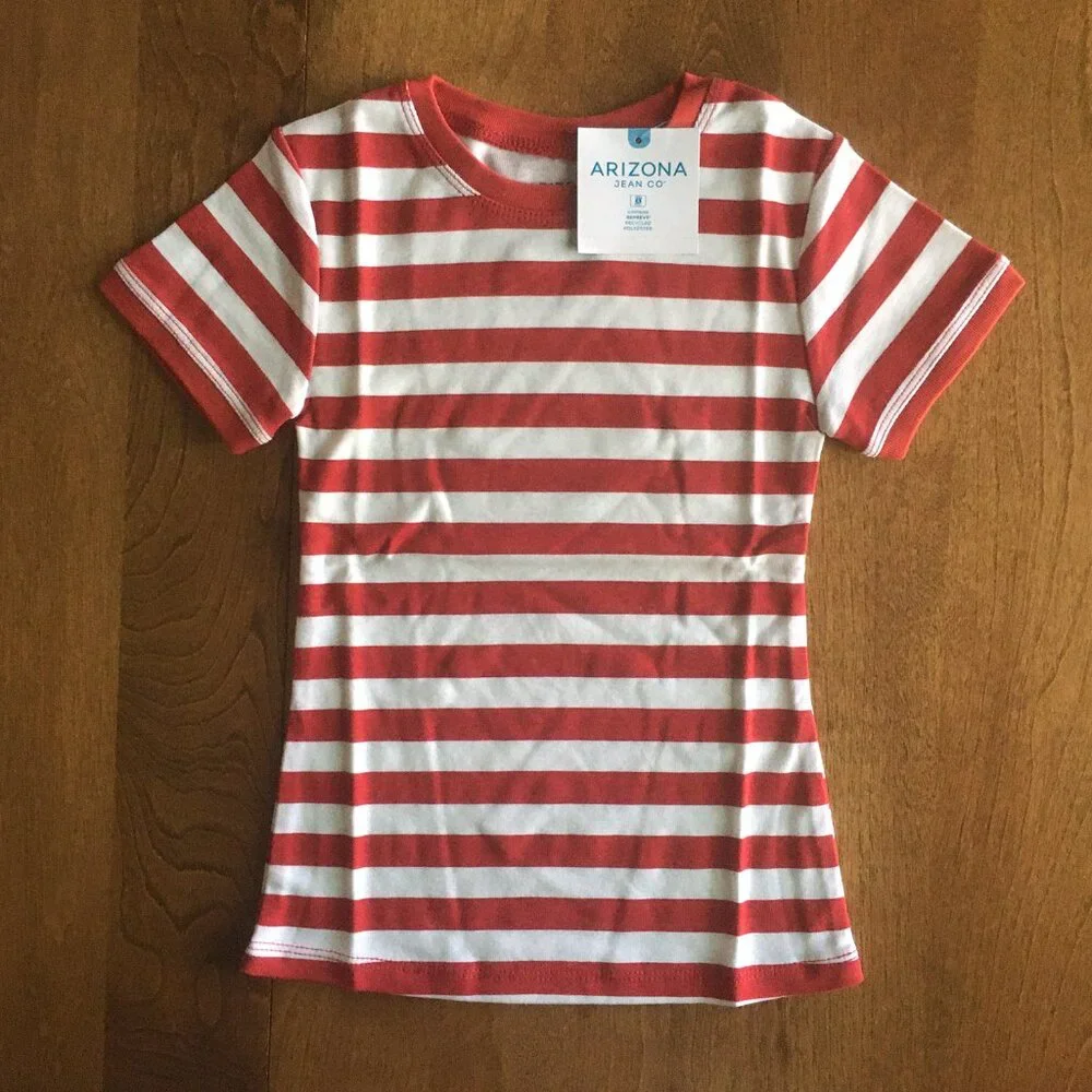 Arizona red stripe tee XXS (4/5) NWT